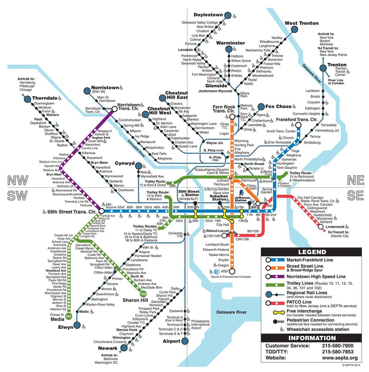 metro Philadelphiji karti