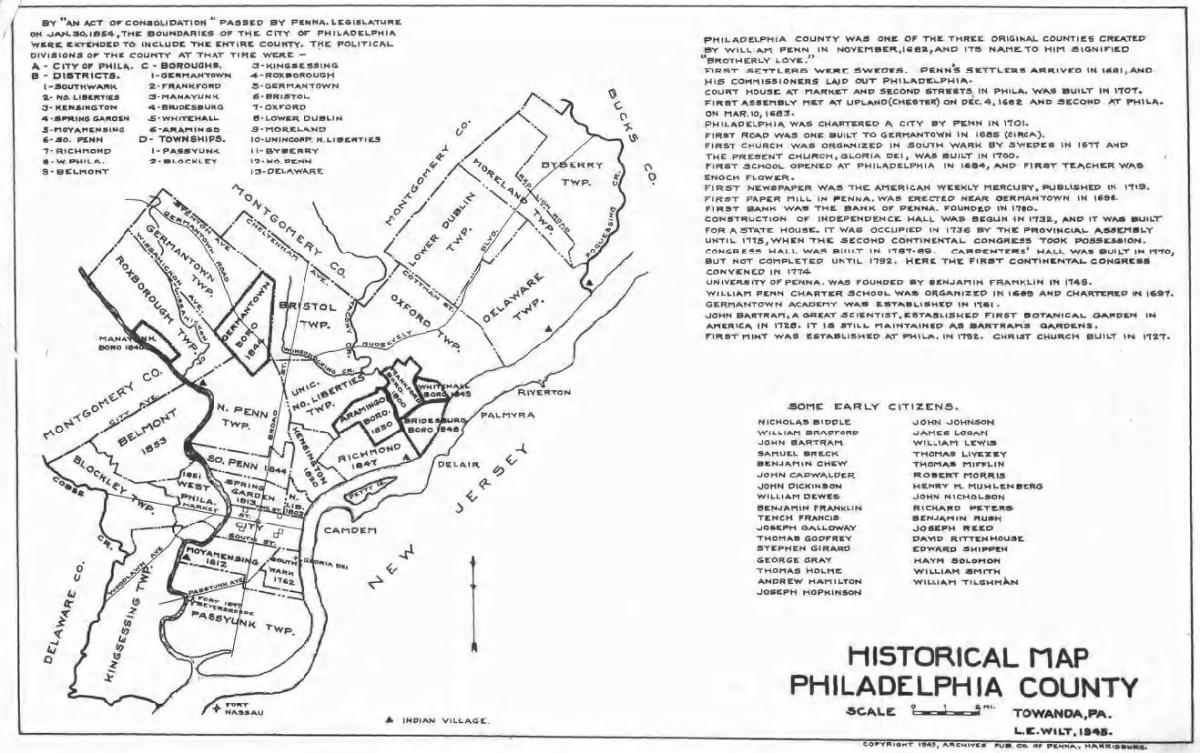 Okrug Philadelphia karti