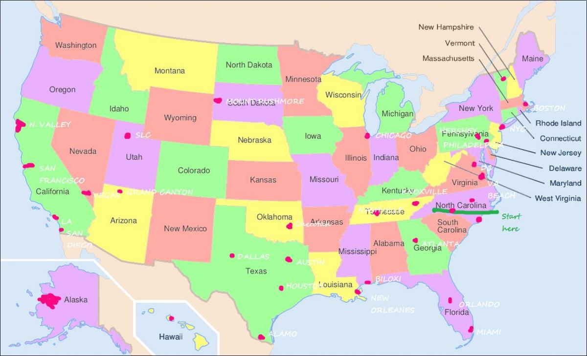 karta SAD-u Philadelphia