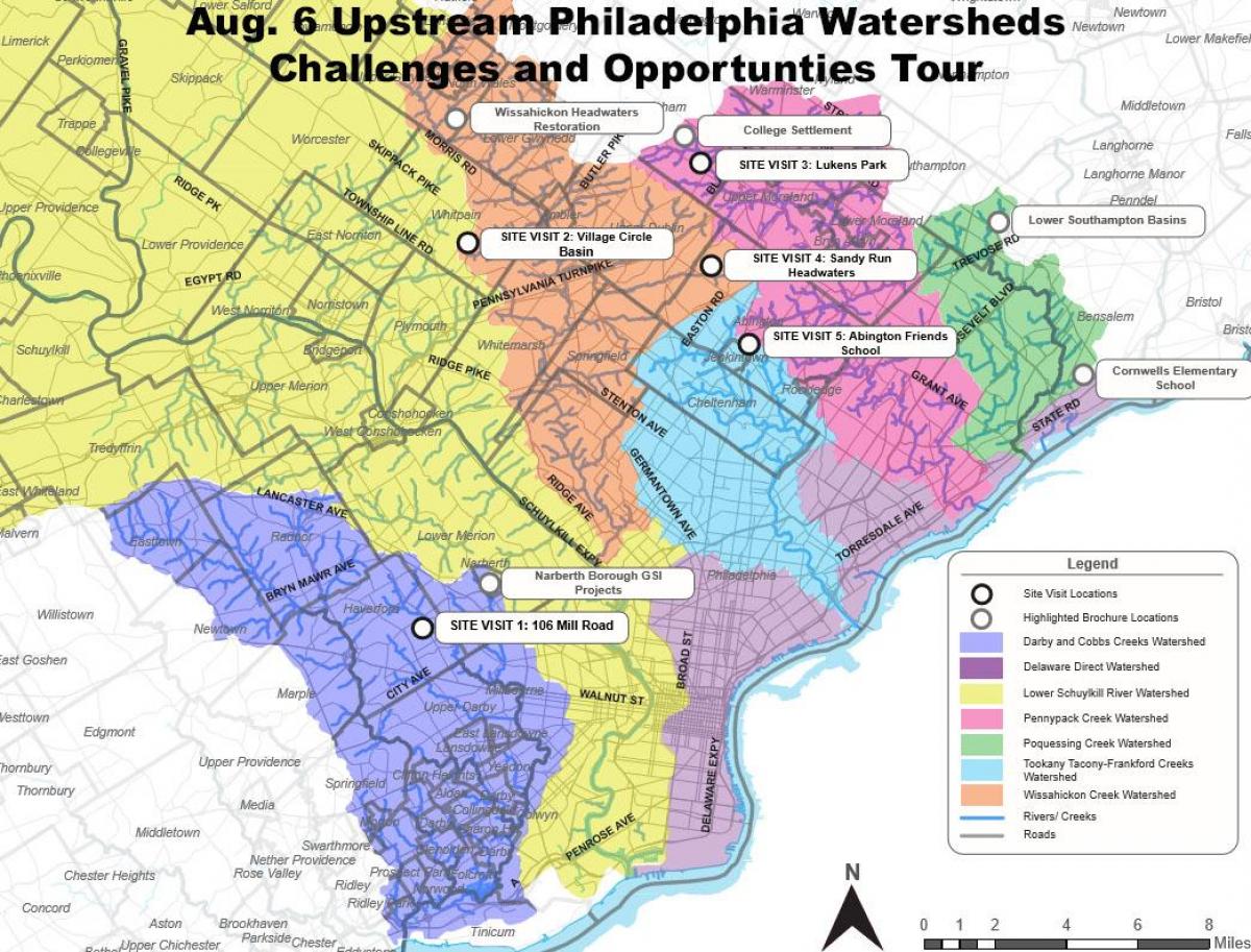 karta predgrađa Philadelphia