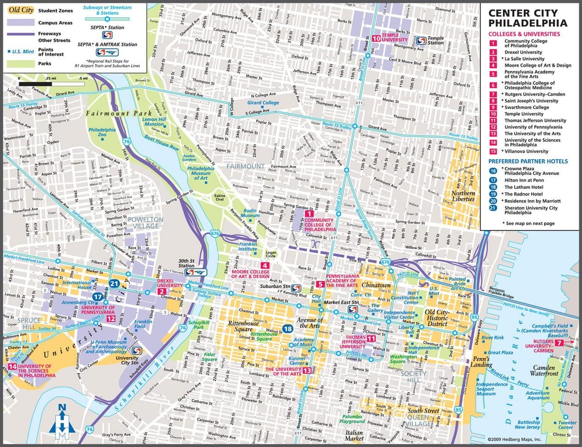 turistička karta Philadelphia